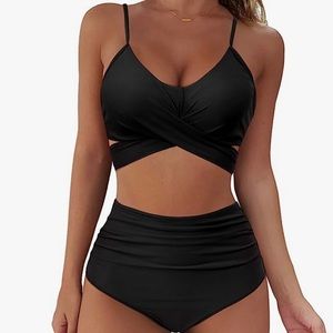 Black women’s two piece bathing suit: Never worn